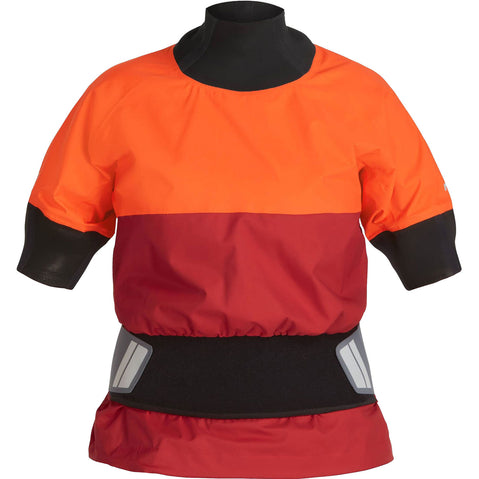 NRS Women's Stratos Shorty Semi-Dry Paddling Jacket in Poppy/Vino front