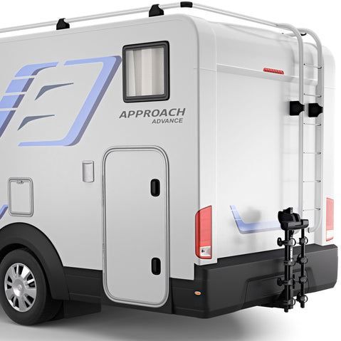 Thule Range RV/Travel Trailer 4 Bike Hitch Rack with installed on a car