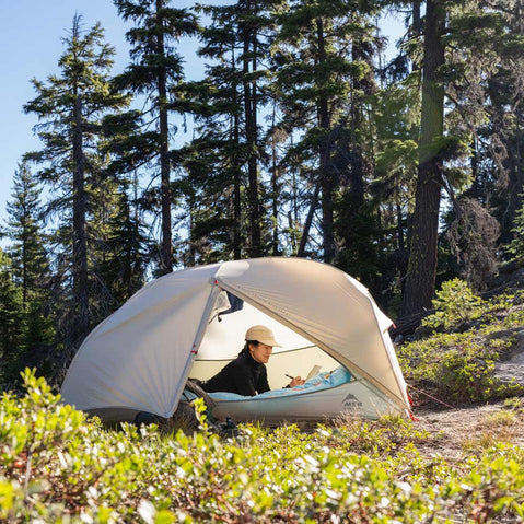 MSR Hubba Hubba LT 1 Person Backpacking Tent camper lying down