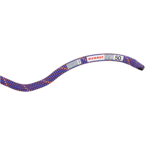 Mammut 9.0 Crag Sender Dry Climbing Rope in Ice/Sunrise logo