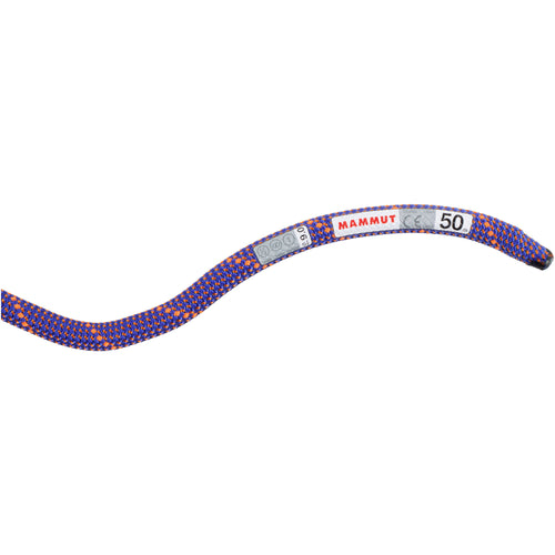 Mammut 9.0 Crag Sender Dry Climbing Rope in Ice/Sunrise logo