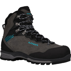 Lowa Women's Cadin II GTX Mid Mountaineering Boots in Anthracite/Aquamarine angle