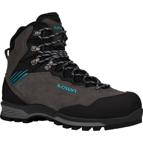 Lowa Women's Cadin II GTX Mid Mountaineering Boots in Anthracite/Aquamarine angle