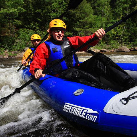 Sea Eagle Explorer 420X Inflatable Kayak Pro Tandem Package lifestyle