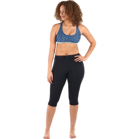 Level Six Women's Convection Neoprene Capri Pants in Black model right view