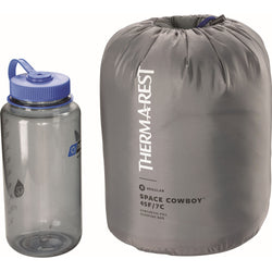 Therm-a-Rest Space Cowboy 45 Degree Synthetic Sleeping Bag in Celestial packed