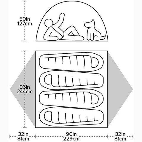 Big Agnes Blacktail 4 Person Camping Tent diagram