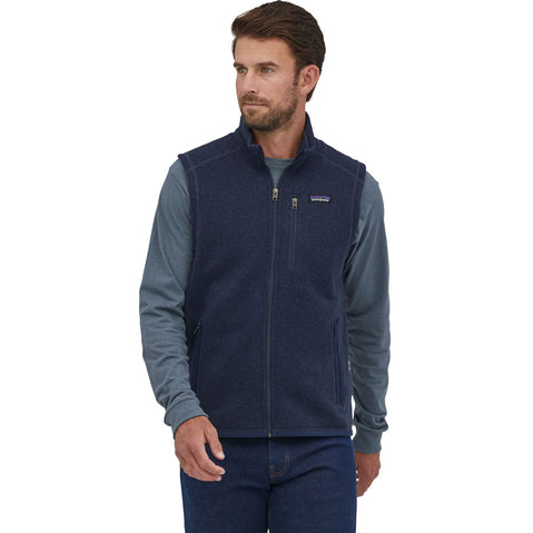 Patagonia Men's Better Sweater Vest in New Navy model view front