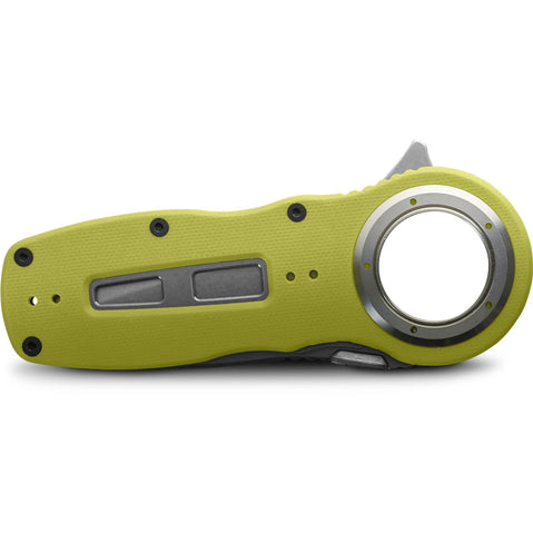 NRS Pilot Access Folding Knife in Safety Yellow right folded shadow