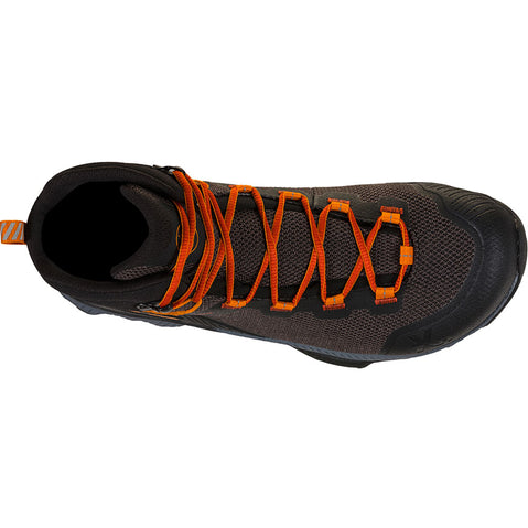 La Sportiva Men's TX Hike Mid GORE-TEX Hiking Boots in Carbon/Saffron top view