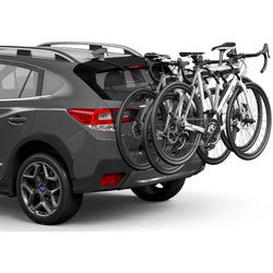 Thule OutWay Hanging 3 Bike Trunk Rack in Silver/Black with bikes loaded