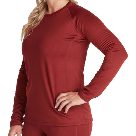 NRS Women's Lightweight Long Sleeve Shirt in Vino model frontcrop