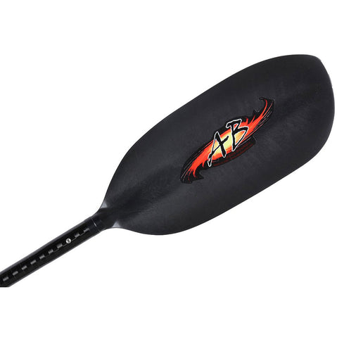 Aqua-Bound Shred Apart Carbon 4-Piece Packraft Paddle in Black blade angle