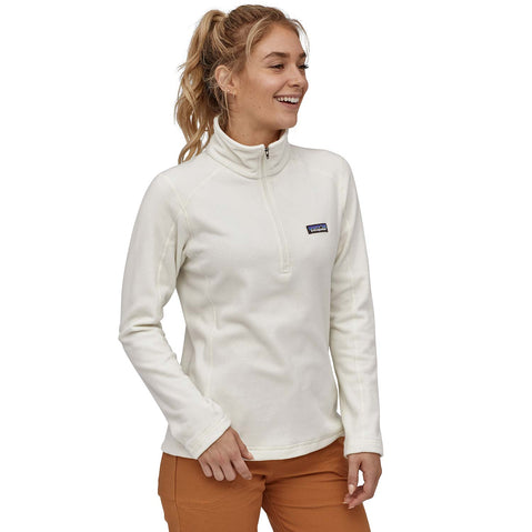 Patagonia Women's Micro D 1/4 Zip Top birch white model front