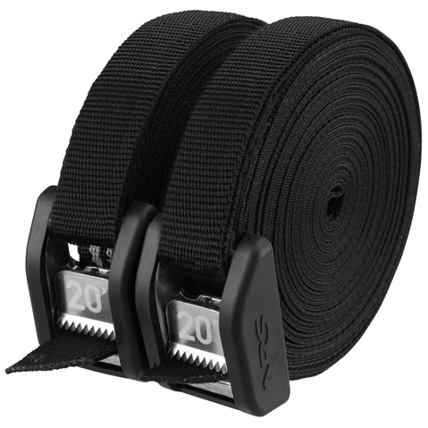 NRS Buckle Bumper Tie Down Strap 2 Pack in Stealth Black 20ft