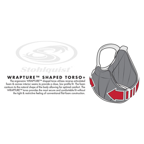 Stohlquist Men's Cadence Lifejacket (PFD) wrapture shaped torso