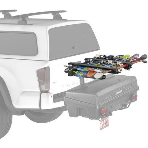 Yakima Exo Snow Bank Ski/Board Mount with skis loaded