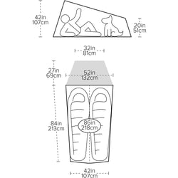 Big Agnes Fly Creek UL 2 Person Backpacking Tent in Asphalt/Gray Ridge diagram