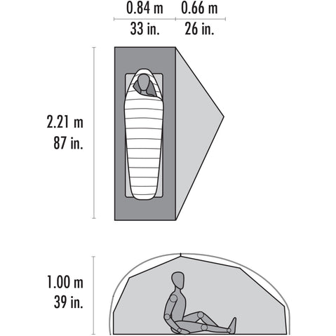 MSR FreeLite 1 Person Backpacking Tent floorplan