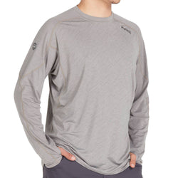 NRS Men's Silkweight Long Sleeve Shirt in Sharkskin model frontcrop