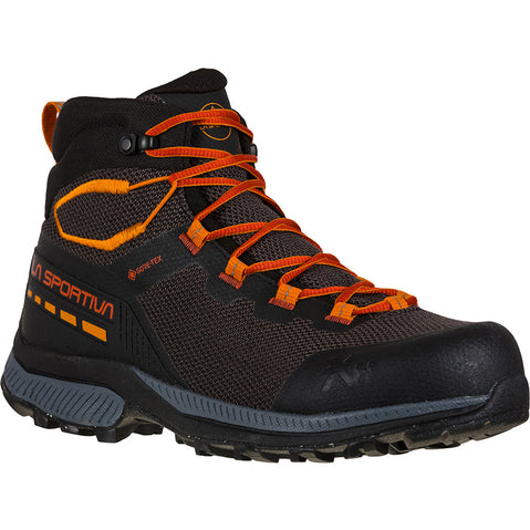 La Sportiva Men's TX Hike Mid GORE-TEX Hiking Boots in Carbon/Saffron angle