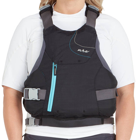 NRS Women's Siren Kayak Lifejacket (PFD) in Black model front