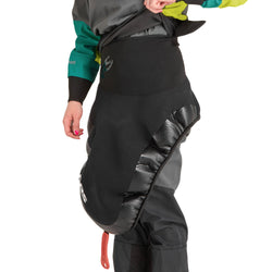 NRS Women's Pivot Dry Suit in Jade/Lime model tunnel