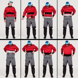 NRS Men's Recoil GORE-TEX Pro Dry Bibs in Gray model detail