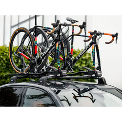 Thule TopRide Bike Roof Rack in Black with bikes loaded