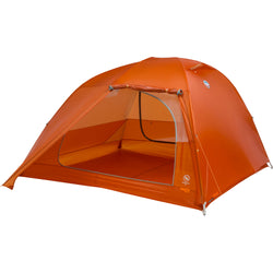 Big Agnes Copper Spur UL 4 Person Backpacking Tent in Tangelo with fly open