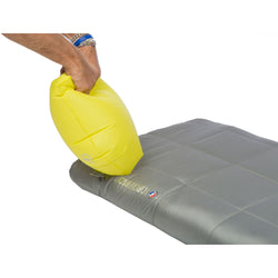 Big Agnes Circle Back Insulated Sleeping Pad in Shadow/Warm Olive cover and pumphouse