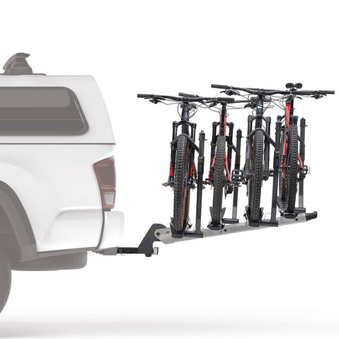 Yakima StageTwo +2 Bike Hitch Rack Add-On with bikes loaded back