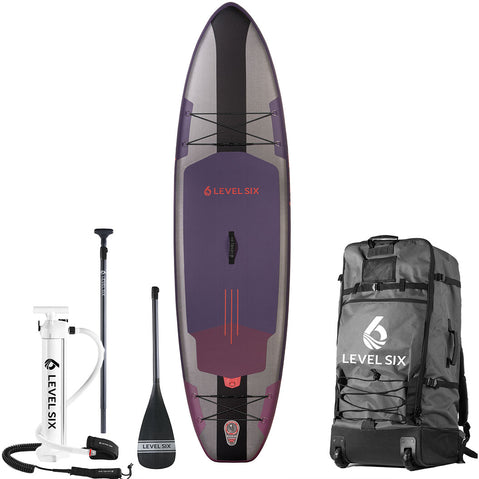 Level Six Ten Six Carbon Inflatable SUP Board Package in Byzantine package