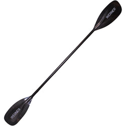 Werner Stealth Carbon Straight Shaft Whitewater Kayak Paddle Full View With Logo