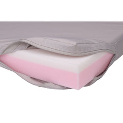 Closeup of foam padding unzipped inside cover