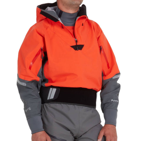 NRS Men's Element GORE-TEX Pro Semi-Dry Top in Flare model frontcrop