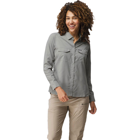 NRS Women's Guide Long-Sleeve Shirt pebble model front