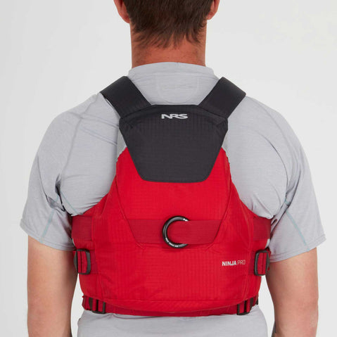 NRS Ninja Pro Rescue Lifejacket (PFD) in red model back
