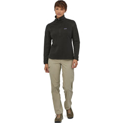 Patagonia Women's Micro D 1/4 Zip Top model in Black full view