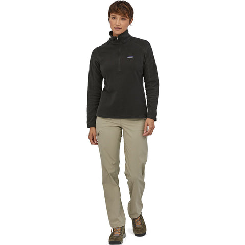Patagonia Women's Micro D 1/4 Zip Top model in Black full view