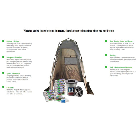 Restop Portable Commode with Bags features