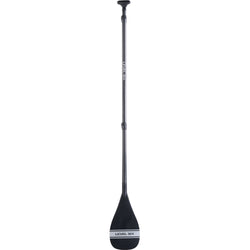 Level 6 3-Piece Carbon Adjustable SUP Paddle with Teardrop Blade in Silver full front