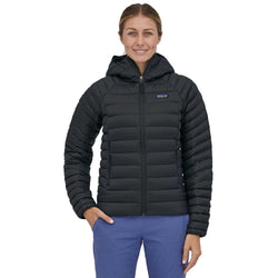 Patagonia Women's Down Sweater Hoody model in black front