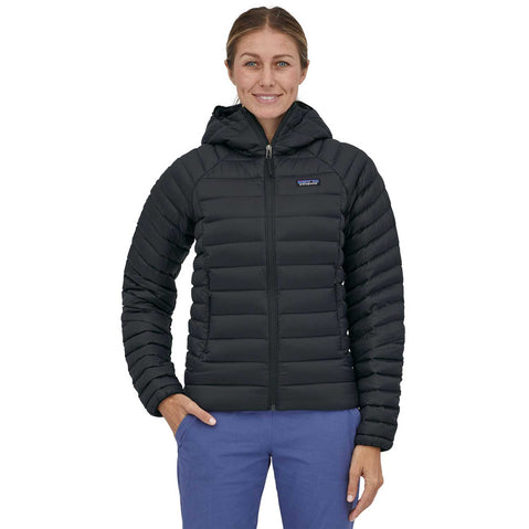 Patagonia Women's Down Sweater Hoody model in black front