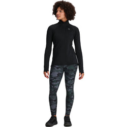 Outdoor Research Women's Vigor Grid Fleece Quarter Zip Shirt in Black model view full