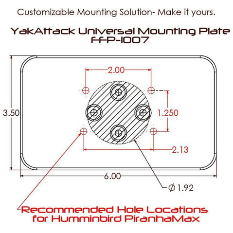 YakAttack Universal Mounting Plate diagram