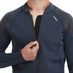 NRS Men's Ignitor Wetsuit Jacket in Slate model zipper