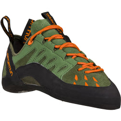 La Sportiva Men's Tarantulace Rock Climbing Shoes in Olive/Tiger angle