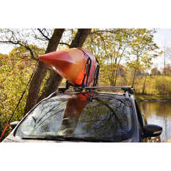 Malone FoldAway-J Kayak Carrier with kayak loaded front