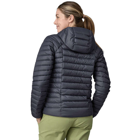 Patagonia Women's Down Sweater Hoody smolder blue model back